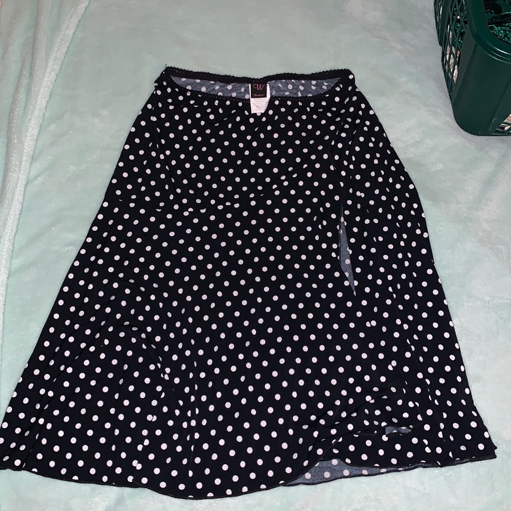 Black with white polka dot skirt medium